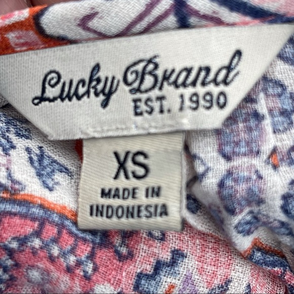 Lucky Brand Short Sleeve Peasant Top SZ XS - Picture 4 of 6